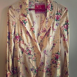 Free people beautiful floral print button blazer